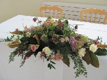 Vintage brown top table arrangement